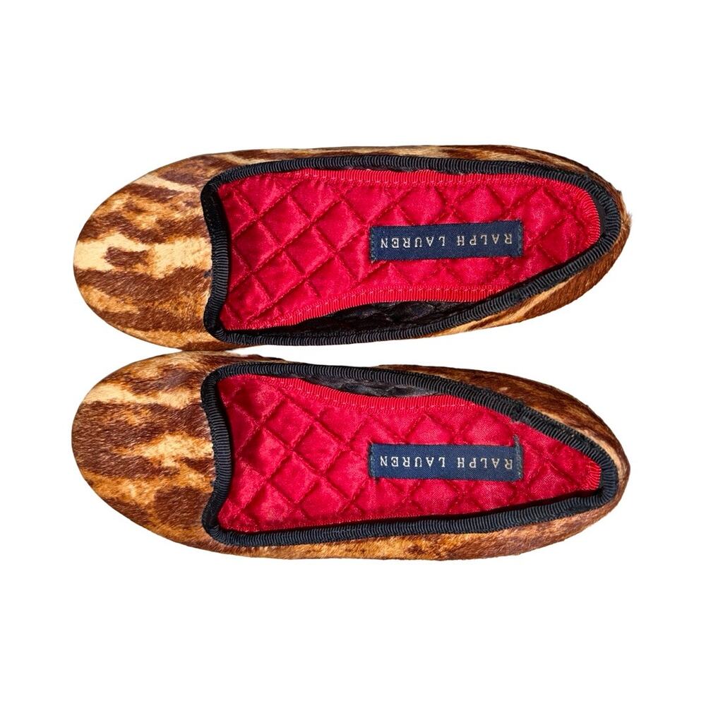 Ralph Lauren Kids Brown Animal Print Leather Ballet Flats  Size: US 11 Girls - Picture 5 of 8
